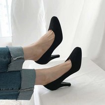 어바웃슈 마콩 스웨이드 미들힐 펌프스