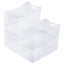 이지앤프리 코지 키친 트레이 수납 정리함 소 + 중, 2세트, 투명