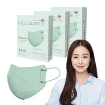 아이바나리 페이스 마스크 대형 L, 10개입, 3개, 네오 민트