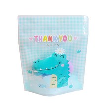 도나앤데코 애니멀체크 땡큐 스탠드 지퍼백 18 x 20 cm, 하늘앨리, 20개