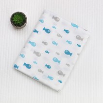 베드앤데코 엠보거즈패브릭원단 젤리피쉬, 블루