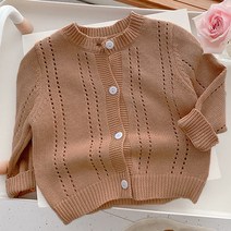 엠케이 유아용 펀칭 파스텔 니트 가디건