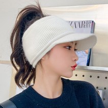 BK 여성용 겨울 썬캡 골프모자, 퓨어화이트