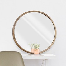 발라드하우스 오크 원목 원형 인테리어 벽거울 600, 혼합색상