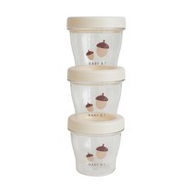 베이비앤아이 토리 트라이탄 이유식 보관용기 170ml, 버터크림, 3개