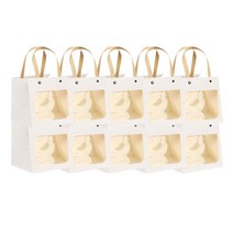 마켓감성 스마일 스퀘어 쇼핑백 반투명 10p, 화이트