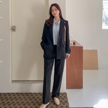 로미스토리 여성용 일자핏 셋업 슈트핏 팬츠