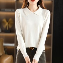 MA 여성용 슬림 카라넥 베이직 니트