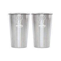 화이트 미피 스텐 심플컵 550ml, 2개