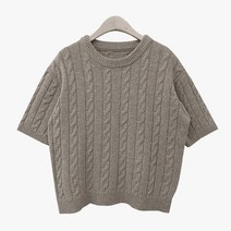 여성용 로댕 램스울 케이블 니트