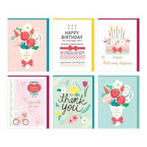 감사 입체 카드 6종 세트, 혼합색상, 1세트