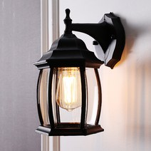 육각 호박 외부 벽등 하향식, 블랙