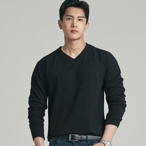 업클라스 남성용 브이넥 긴팔 티셔츠 a085