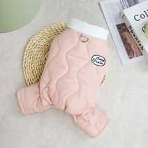 랜보어 반려동물 패치 올인원 패딩, 핑크