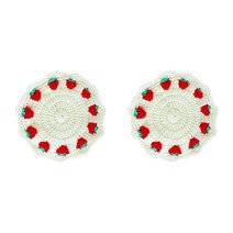 스트로베리 뜨개질 딸기 코스터 2p, 레드민트, 2개