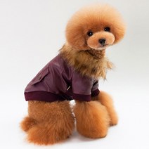 MING Z 강아지 고양이 무스탕 퍼 자켓, 퍼플
