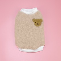 디자인사노 반려동물 베어후리스 티셔츠, 베이지