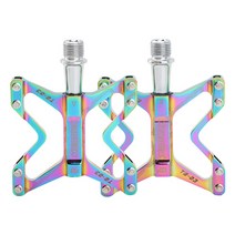 자전거 3베어링 경량 MTB 페달 나비 HG-132, 레인보우, 2개