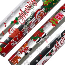 포포팬시 뽀로로 크리스마스 비닐 증착 롤 포장지 18m, 실버, 2개