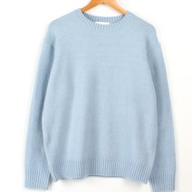 플레이즈 남성용 라운드넥 루즈핏 데일리 니트 티셔츠