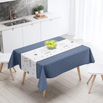 아이템트레이드 일회용 오염방지식탁보 05 두꺼워진 파란색 격자 900X137mm, 4p, 1개입