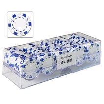 후니갬블 선명한 신료 컬러 포커칩 100p + 아크릴케이스 세트, 화이트