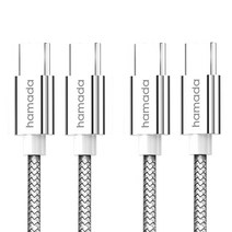 하마다 65W PD C to C 고속 충전 케이블 2p, 실버, 1.5m