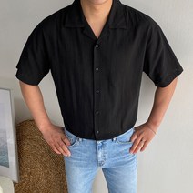 머시따 남성용 파자마 린넨 반팔 셔츠