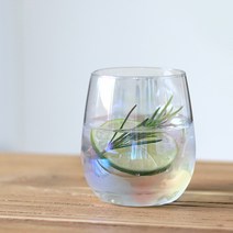 코지테이블 미스틱 오로라 프리즘 홀로그램 글라스 플레인 언더락 360ml, 1개