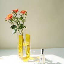 리프 심플 아크릴 컬러 꽃병, 옐로우