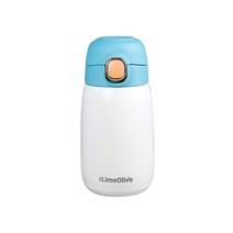 라임올리브 컴팩트 원터치 보온보냉병, cyan, 320ml