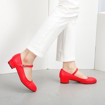 잠비 여성용 펀스 수제화 메리제인 힐 3cm