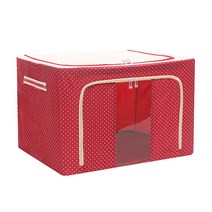 파라다이소 접었다 펼쳤다 스틸 프레임 의류 의불 보관함 66L, A레드도트, 1개