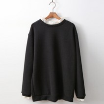 여성용 헬렌 레이스 기모 니트티