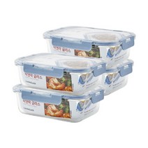 락앤락 유리용기 세트 BLUE 1.52L, 1세트, 유리용기 4p