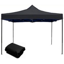 런웨이브 벨크로타입 접이식 캐노피 천막 2 x 2 m + 일반벽면 4면, 블랙, 1세트