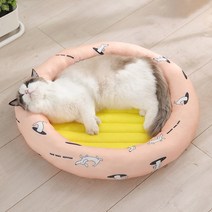 파스텔펫 반려동물 폭신 패턴 쿨방석, 핑크