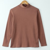 빼빼 여성용 피치 기모 반목폴라 소프트 티셔츠