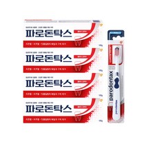 파로돈탁스 클래식 검케어 치약 100g 4p + 검앤티스 칫솔 세트, 1세트