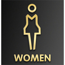 카페 화장실 도어사인 여자 표지판 01 골드, 1개, WOMEN