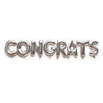 와우파티코리아 CONGRATS 파티 풍선 세트, 실버, 1세트