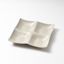 키올리 조은리빙 도자기 나눔 반찬접시 중형 4칸, 매트그레이, 1개