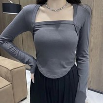 몬드스팟 여성용 스퀘어넥 슬림 티셔츠 MO385