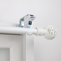 창안애 못없이 설치하는 커튼봉 안뚫어고리 세트 이지홀더 메탈 + 지구 커튼봉, 화이트