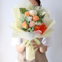 모리앤 카사블랑카 비누꽃 꽃다발 대, 옐로우
