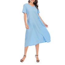 마켓에이 루즈핏 롱 린넨 원피스