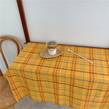 프랑온드 감성 키치 식탁보, 옐로, 100 x 145cm