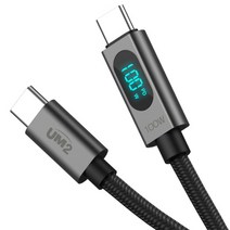 유엠투 전력표시 디스플레이 C-C 타입 PD 고속충전케이블 100W UMCA-100WLED2M, 2m, 혼합색상