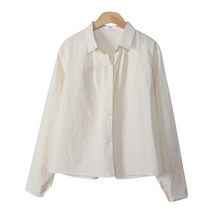 플랜데이 여성용 루즈핏 심플 데일리 바이오 남방 셔츠 cm3