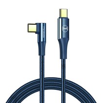 맥도도 100W C to C타입 PD 90도 고속 충전 케이블 2m, 블루, 1개